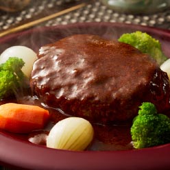 「「洋食Revo」 名物黒バーグ